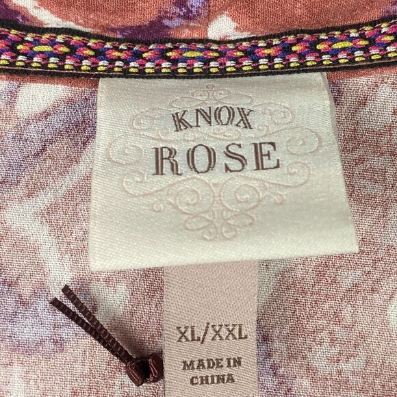 Knox Rose Boho Kimono Cardigan Size XL/XXL Open Front 3/4 Sleeves - Picture 4 of 10